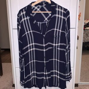 Old Navy, Dark Blue Plaid Tunic